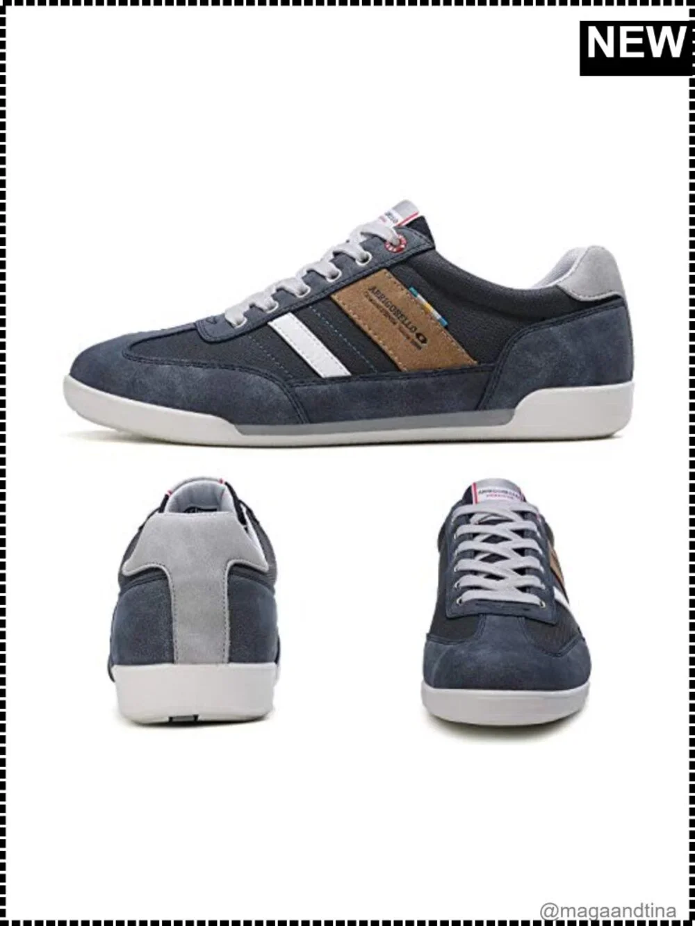 Men's PU Leather Fashion Sneakers Lace-Up Casual Shoes Breathable